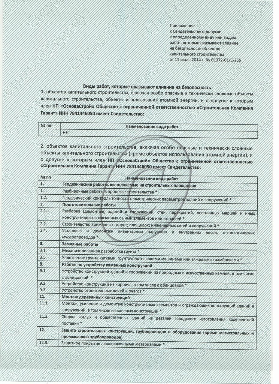 № 01372-01 Строительная Компания Гарант 003